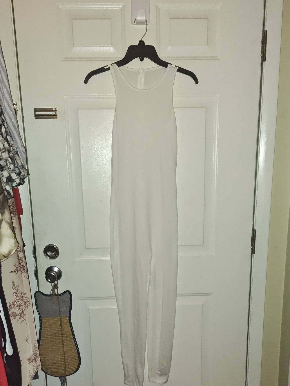 Sleeveless White Jumpsuit Pants
